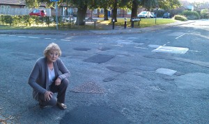 Cllr Carol Runciman is campaigning for better roads in Huntington and New Earswick