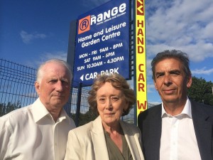 Cllrs Keith Orrell Carol Runciman and former Cllr Keith Hyman outside The Range on Jockey Lane last year